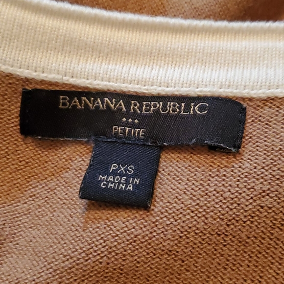 Banana Republic cream / tan cardigan sweater PXS - Picture 7 of 8